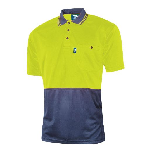 Picture of Tru Workwear S/S Micromesh Polyester Hi-Vis Two Tone Polo Shirt